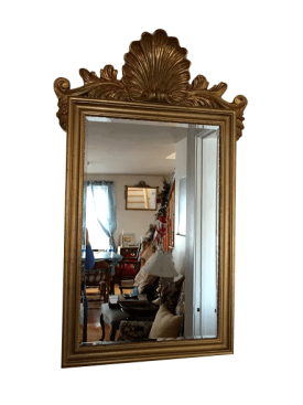Vintage Shell Mirror with Beveled Glass