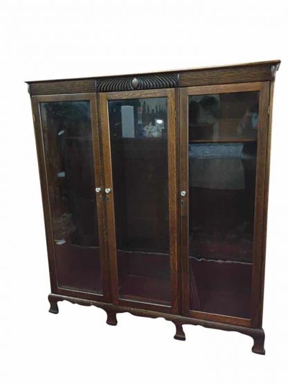 Antique Oak Three Door Bookcase "Sold"