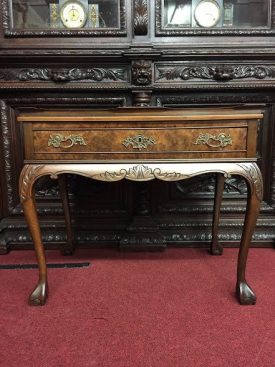 burl walnut tea table