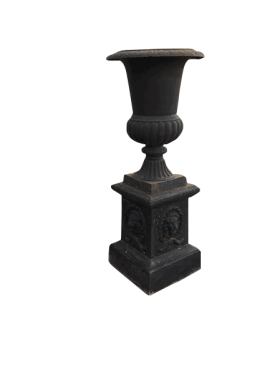 antique cast iron garden urn