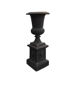 Antique Cast Iron Garden Urn