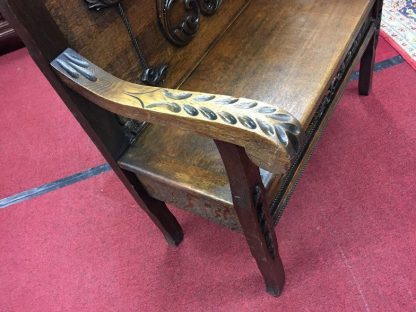 Oak Antique Carved Bench Settee "Sold" - Image 4