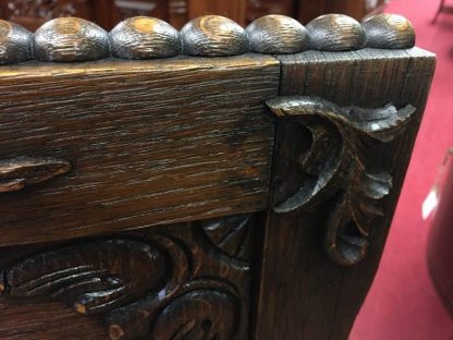 Oak Antique Carved Bench Settee "Sold" - Image 7