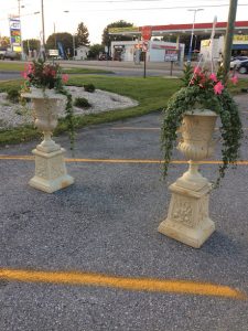 Antique White Garden Urns