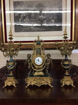 Clock and Candelabra Set