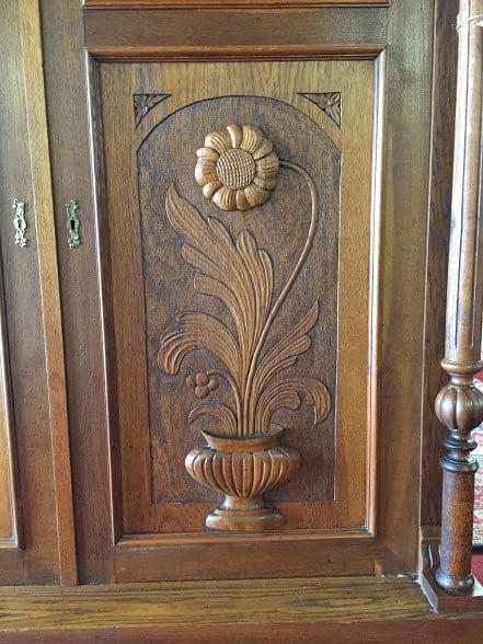 carved oak cabinet