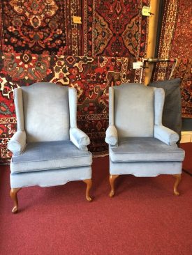 Blue Wing Back Chairs