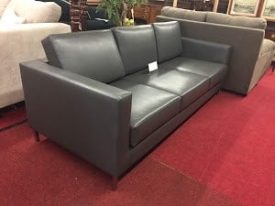 grey pleather sofa