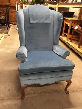Blue Wing Back Chair