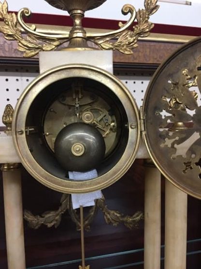 Antique Marble and Brass French Clock & Garniture Set - Image 5