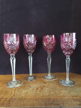 pink bohemian crystal glasses