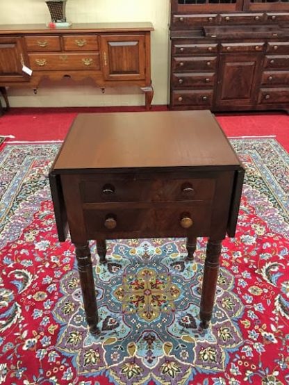 Antique Sheraton 19th Century Two Drawer Table - Image 3