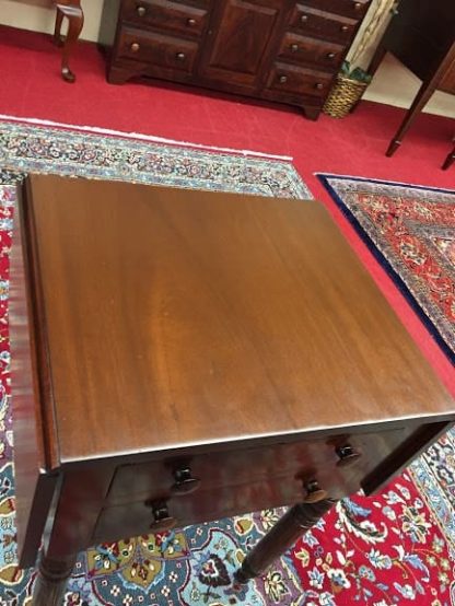 Antique Sheraton 19th Century Two Drawer Table - Image 4