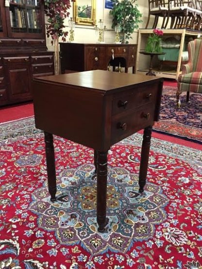 Antique Sheraton 19th Century Two Drawer Table - Image 5