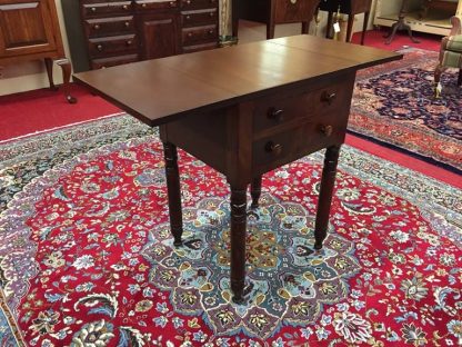 Antique Sheraton 19th Century Two Drawer Table - Image 6