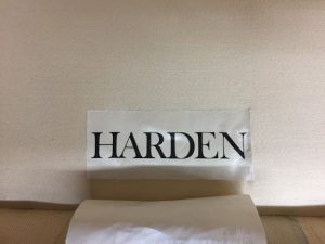 harden furniture label