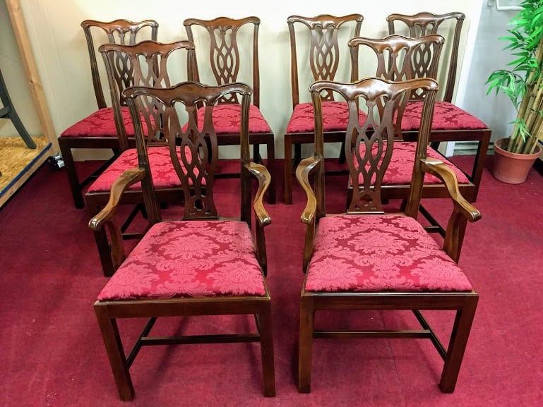 Solid Mahogany Dining Chairs, Vintage Mahogany Dining Table And Chairs
