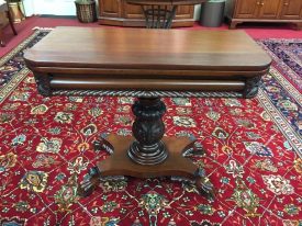 antique mahogany carved games table