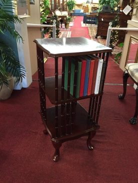 mahogany revolving book stand