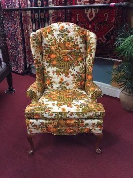 Wing Back Chair with Pheasant
