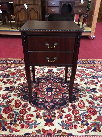 Two Drawer Mahogany End Table