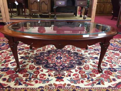 Pennsylvania House Glass Top Cherry Coffee Table - Image 2