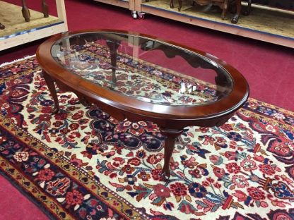Pennsylvania House Glass Top Cherry Coffee Table - Image 4