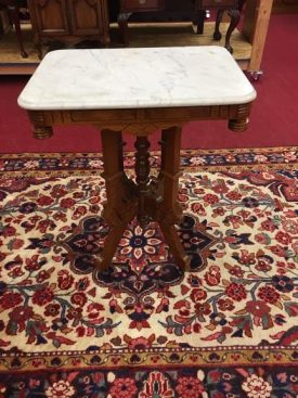 Antique Victorian Marble Top Accent Table