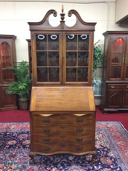 Vintage Maddox Secretary Desk With Bubble Glass Bohemian S