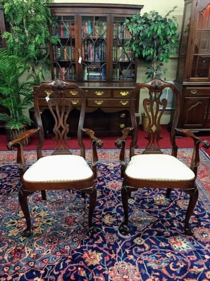 Councill Craftsmen Mahogany Arm Chairs - Image 4