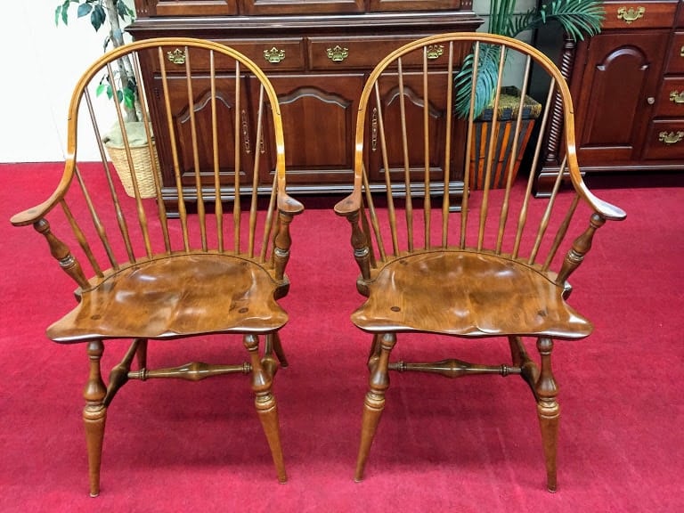 E.r. Buck Maple Windsor Arm Chairs