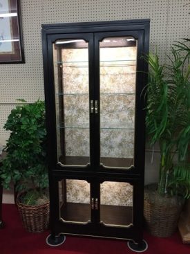 Oriental Style Lighted Curio Cabinet