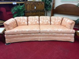 Drexel Heritage Pink Curved Oriental Style Sofa