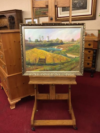 Vintage Painting, Landscape, Original Artwork, Signed by Artist, Arlene Wise, Maryland Artist, “A View of Holland” - Image 2