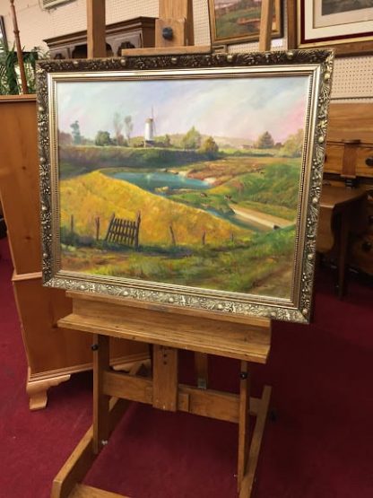 Vintage Painting, Landscape, Original Artwork, Signed by Artist, Arlene Wise, Maryland Artist, “A View of Holland” - Image 10