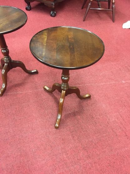 Pair of Small Cherry Pedestal Tables - Image 2