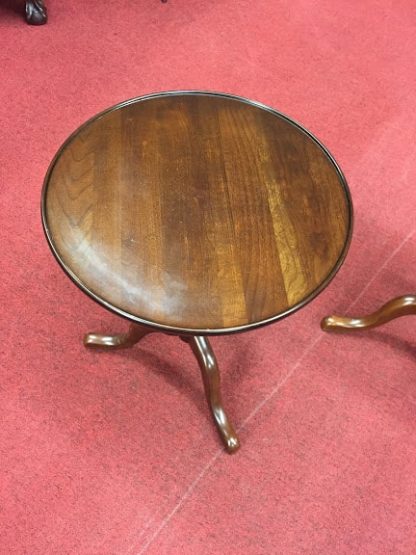 Pair of Small Cherry Pedestal Tables - Image 4