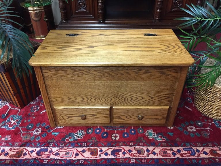Oak Blanket Chest with Two Drawers
