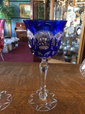 Blue Bohemian Crystal Stemware Goblet