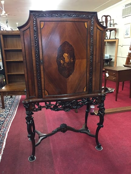 French Rococo Style Inlaid and Carved Cabinet