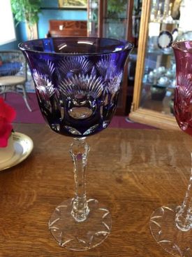 Purple Bohemian Crystal Stemware Goblet