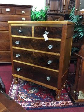 Antique Cherry Maple and Mahogany Chest