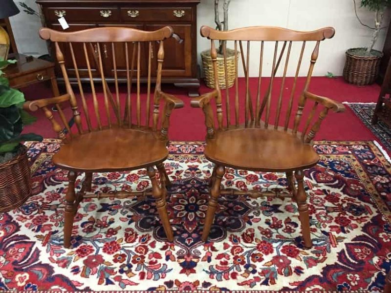 S. Bent Brothers Cherry Windsor Arm Chairs