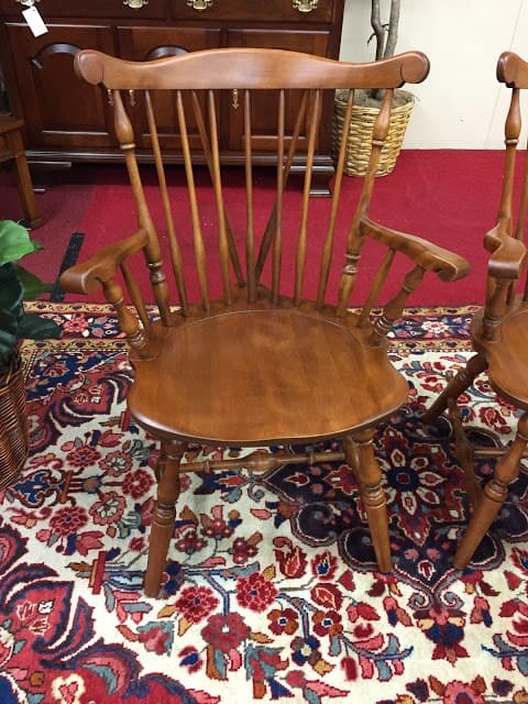 S. Bent Brothers Cherry Windsor Arm Chairs