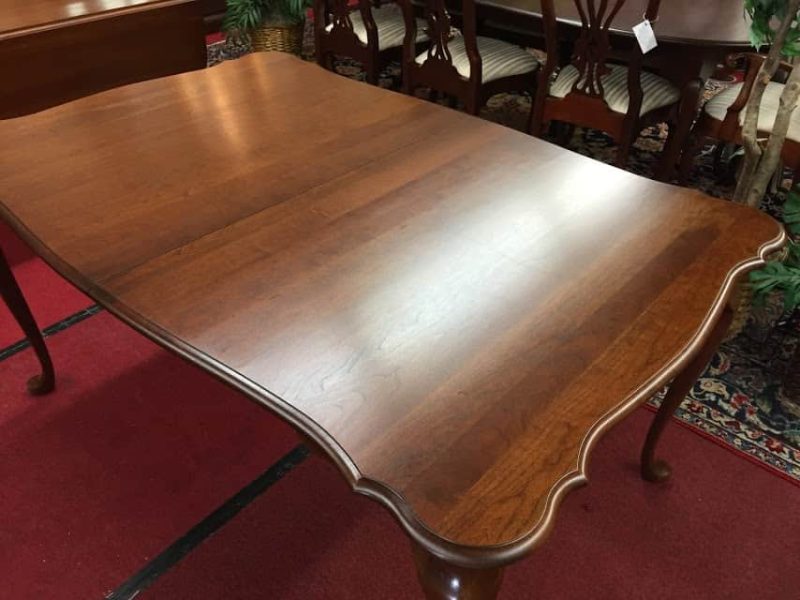 Cherry Scalloped Dining Table with Two Leaves