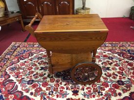 Vintage Oak Tea Cart