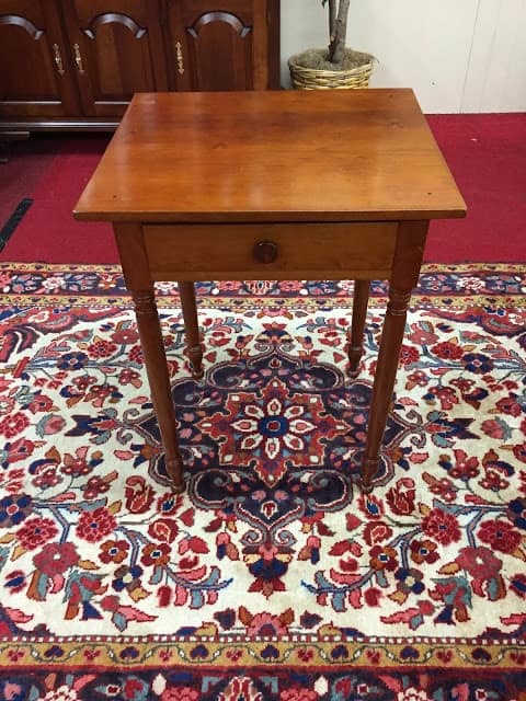 Antique Cherry One Drawer Table