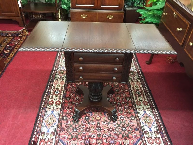 Antique Carved Mahogany Nightstand or End Table