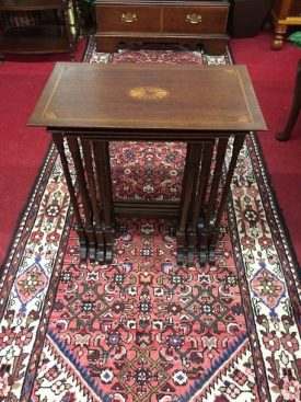 Mahogany Inlaid Nesting Tables