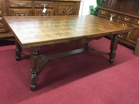 Oak Parquet Top Dining Table